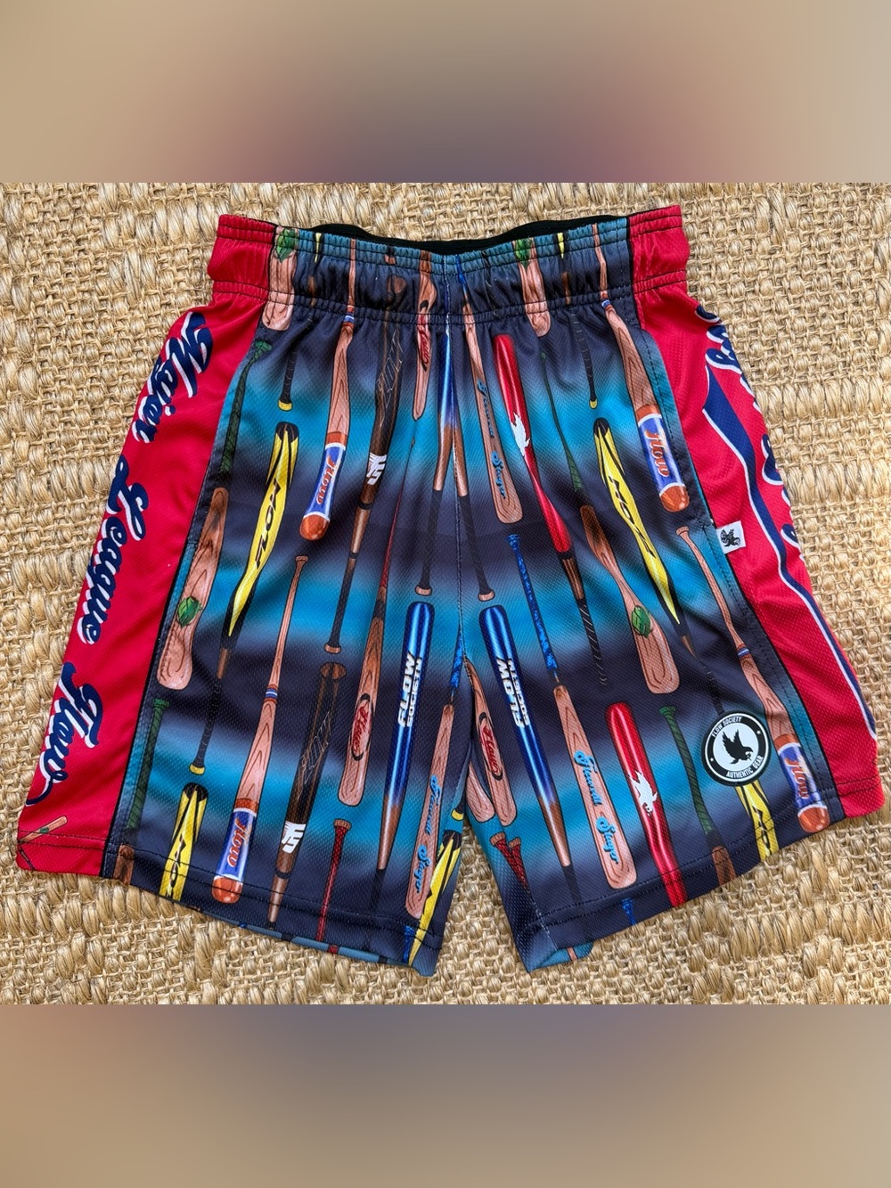 Flow Society Baseball Bat Print Shorts